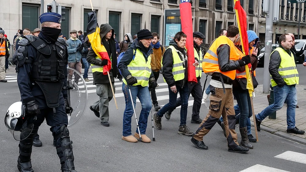 Imagen de las protestas de los 'chalecos amarillos' en Bruselas