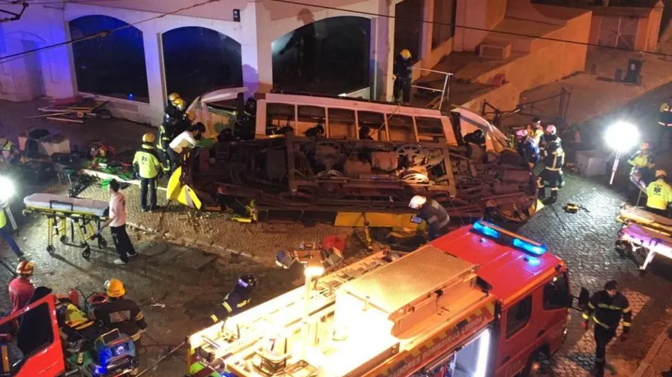 Tranvía accidentado en Lisboa