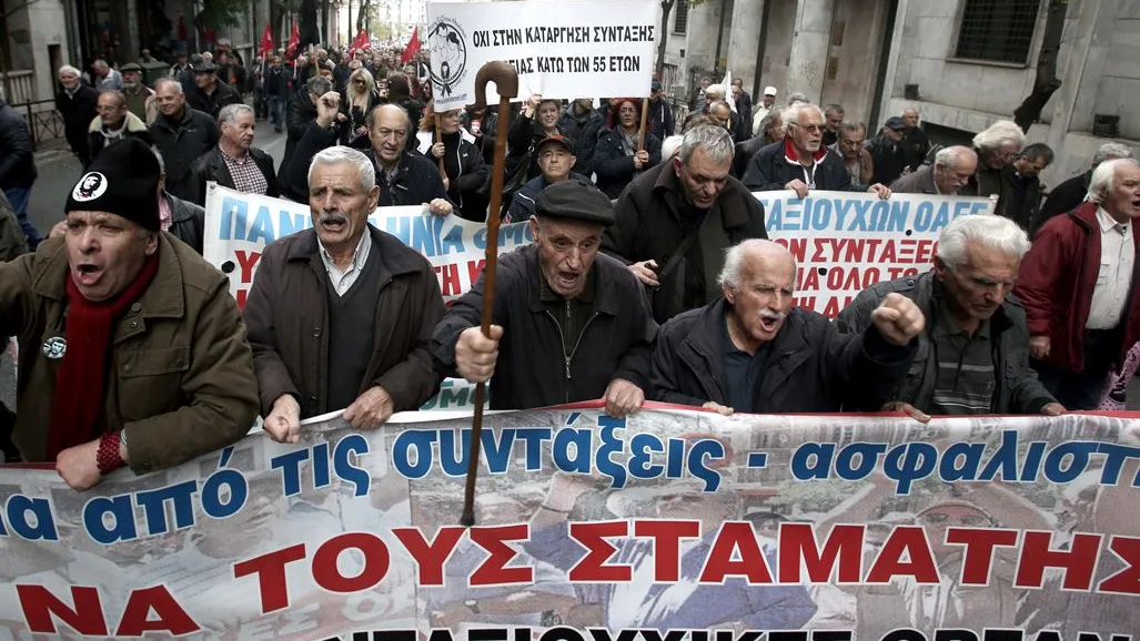 Manifestación de pensionistas en Atenas