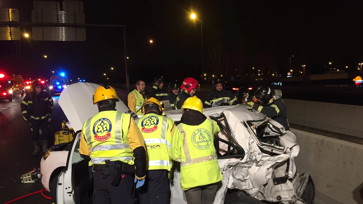 Accidente en la M-30 a la altura de Méndez Álvaro