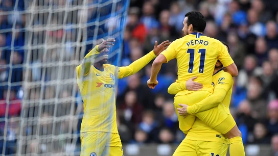 Pedro y Hazard celebran un gol Pedro y Hazard celebran un gol