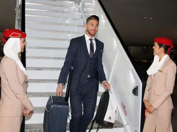 Sergio Ramos llega a Abu Dabi Sergio Ramos llega a Abu Dabi