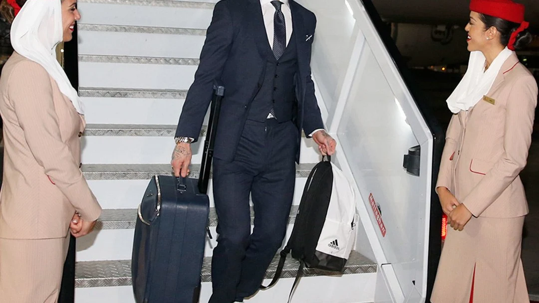 Sergio Ramos llega a Abu Dabi