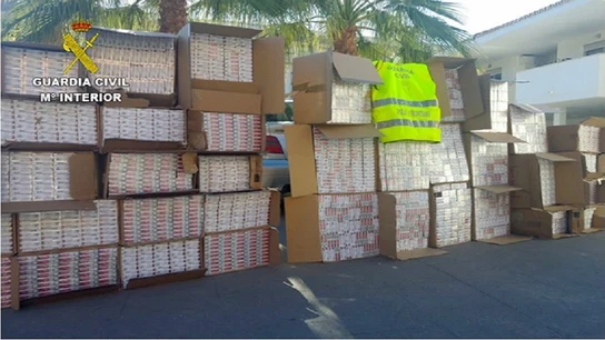 Imagen de las cajetillas incautadas por la Guardia Civil Imagen de las cajetillas incautadas por la Guardia Civil