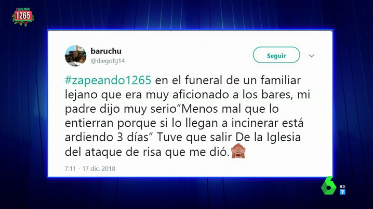 "En el funeral de un familiar tuve que salir de la iglesia del ataque de risa que me dio": Zapeando recoge "los ataques de risa m&aacute;s inoportunos"