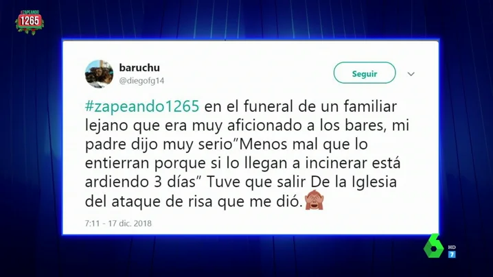 "En el funeral de un familiar tuve que salir de la iglesia del ataque de risa que me dio": Zapeando recoge "los ataques de risa más inoportunos"