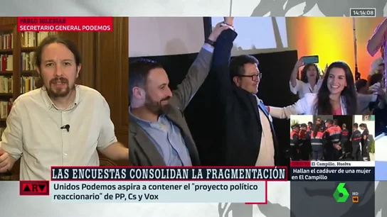 Así define Pablo Iglesias a Santiago Abascal: "Es un tipo que ha vivido de la teta de lo público y de la corrupta de Esperanza Aguirre" Así define Pablo Iglesias a Santiago Abascal: "Es un tipo que ha vivido de la teta de lo público y de la corrupta de Esperanza Aguirre"