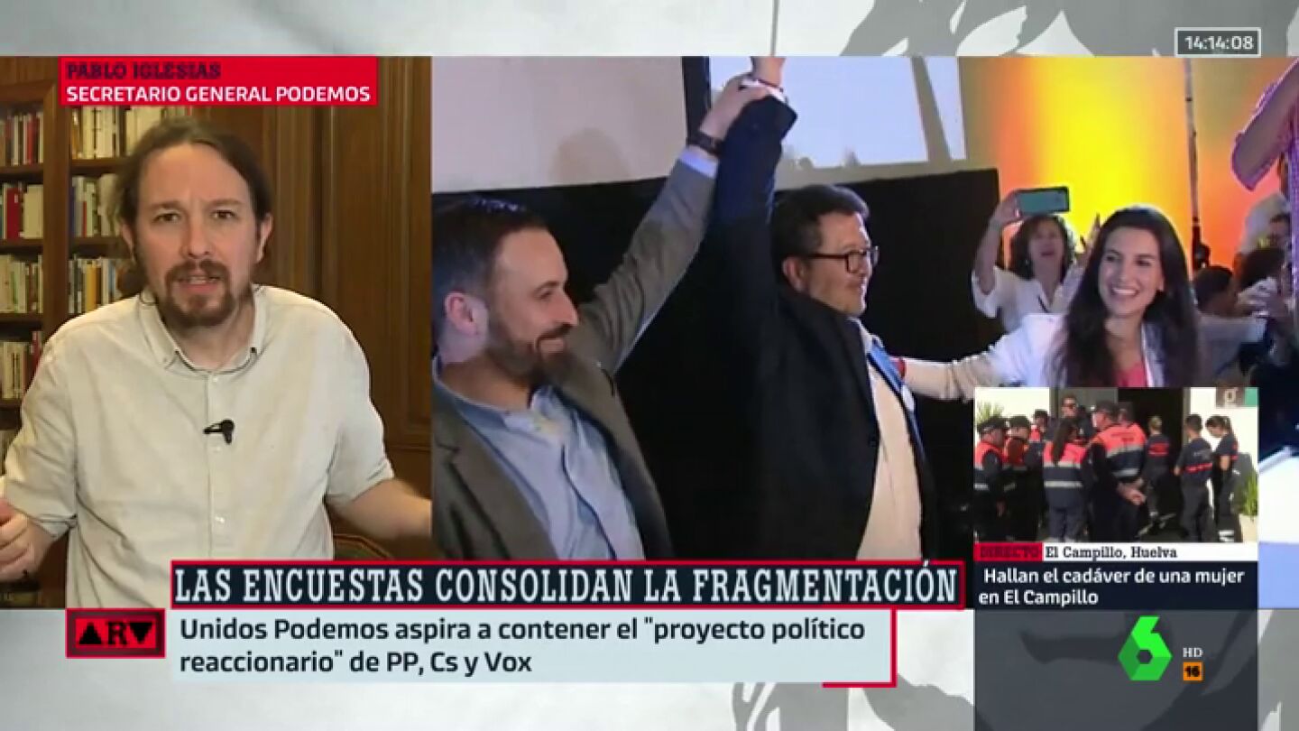 As&iacute; define Pablo Iglesias a Santiago Abascal: "Es un tipo que ha vivido de la teta de lo p&uacute;blico y de la corrupta de Esperanza Aguirre"