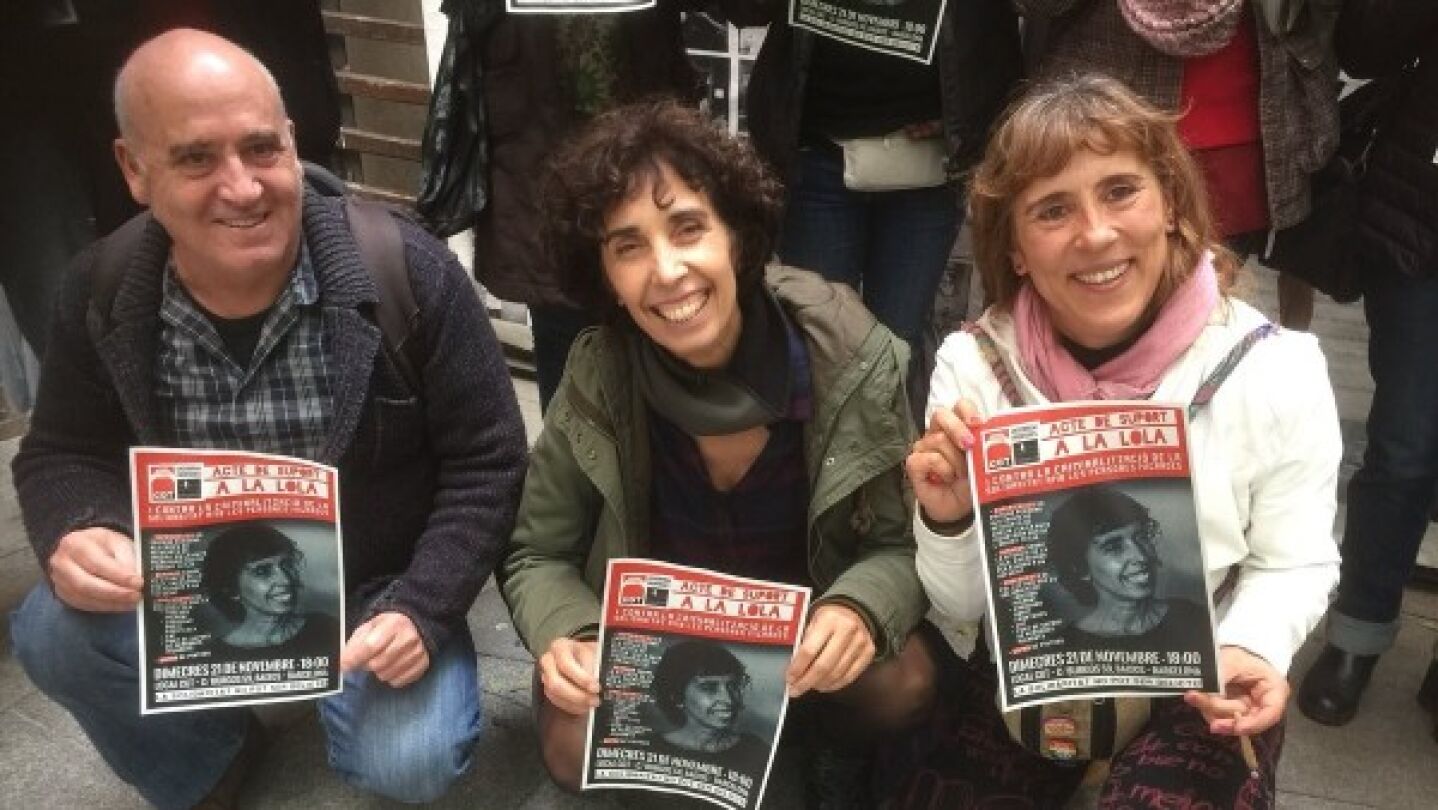 Lola Guti&eacute;rrez, junto a sus compa&ntilde;eros del Sindicato