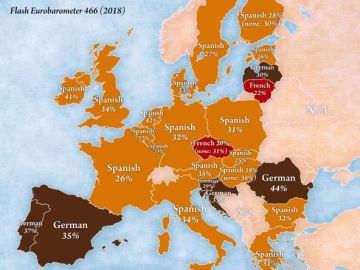 Mapa que muestra el idioma que más le gustaría aprender a los españoles. Mapa que muestra el idioma que más le gustaría aprender a los españoles.
