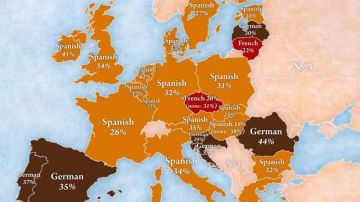 Mapa que muestra el idioma que más le gustaría aprender a los españoles.