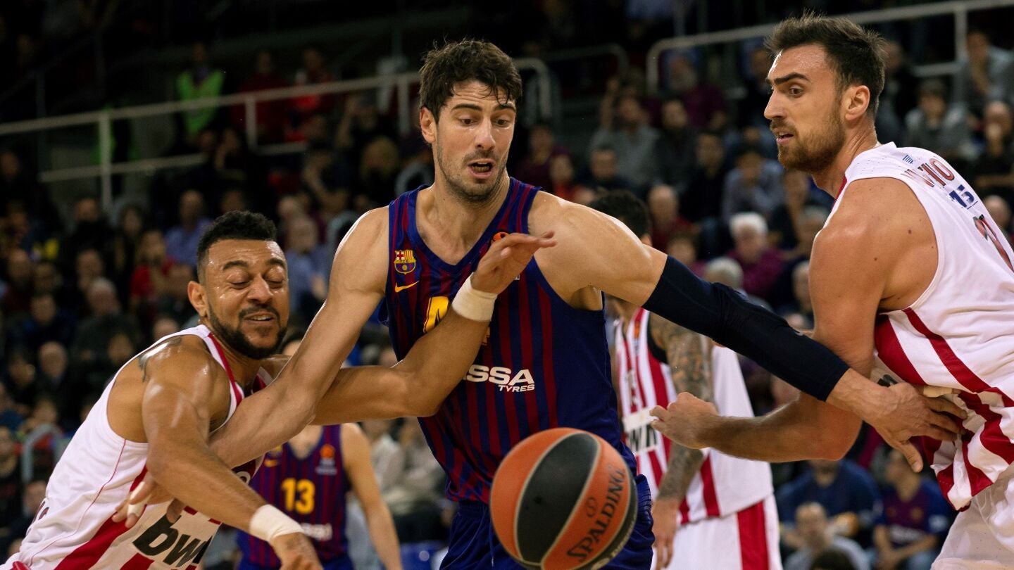 Tomic, durante el partido contra Olympiacos