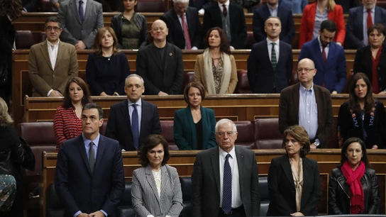 Imagen del minuto de silencio que guardó el Congreso en memoria de Laura Luelmo Imagen del minuto de silencio que guardó el Congreso en memoria de Laura Luelmo