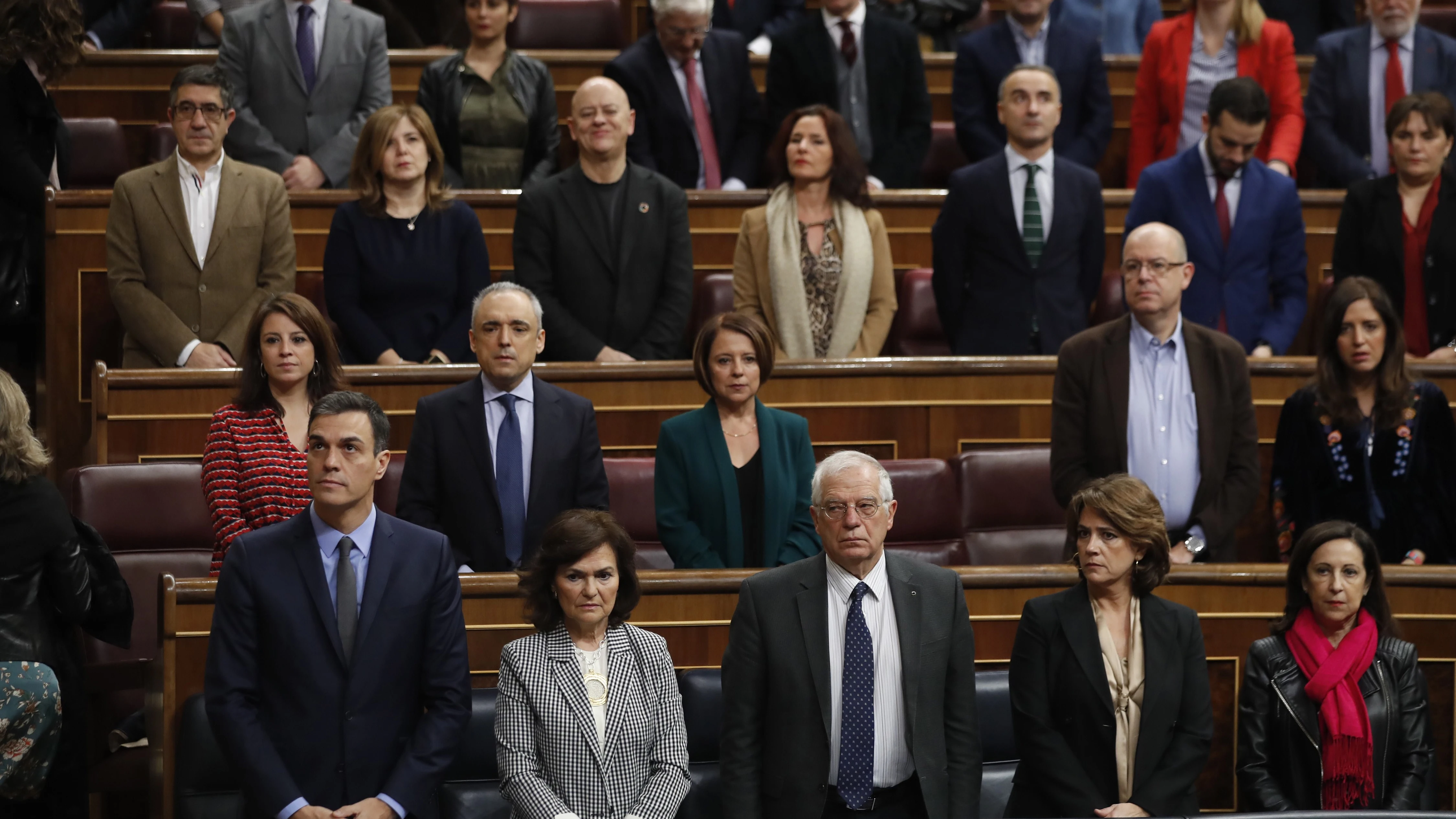 Imagen del minuto de silencio que guardó el Congreso en memoria de Laura Luelmo