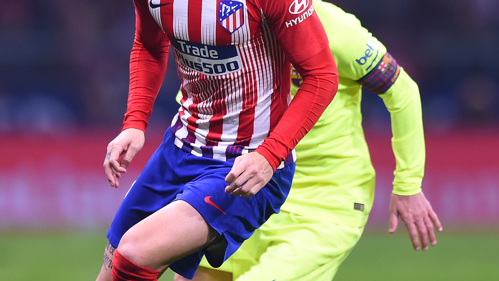 Lucas Hernández, durante un partido con el Atlético de Madrid