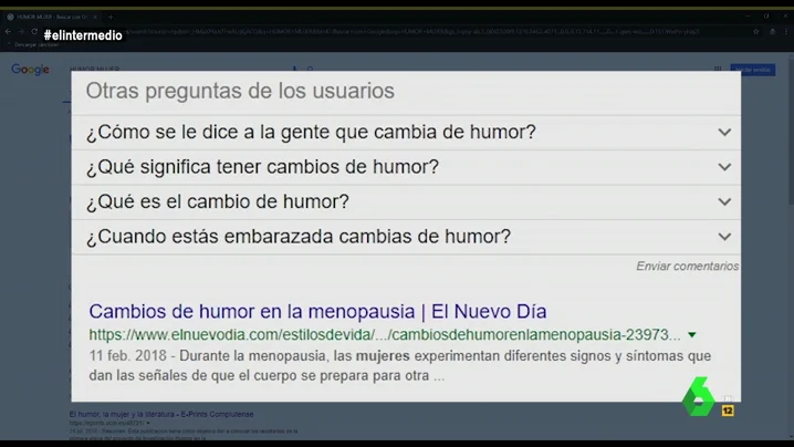 Sugerencias de la búsqueda de Google sobre "humor"