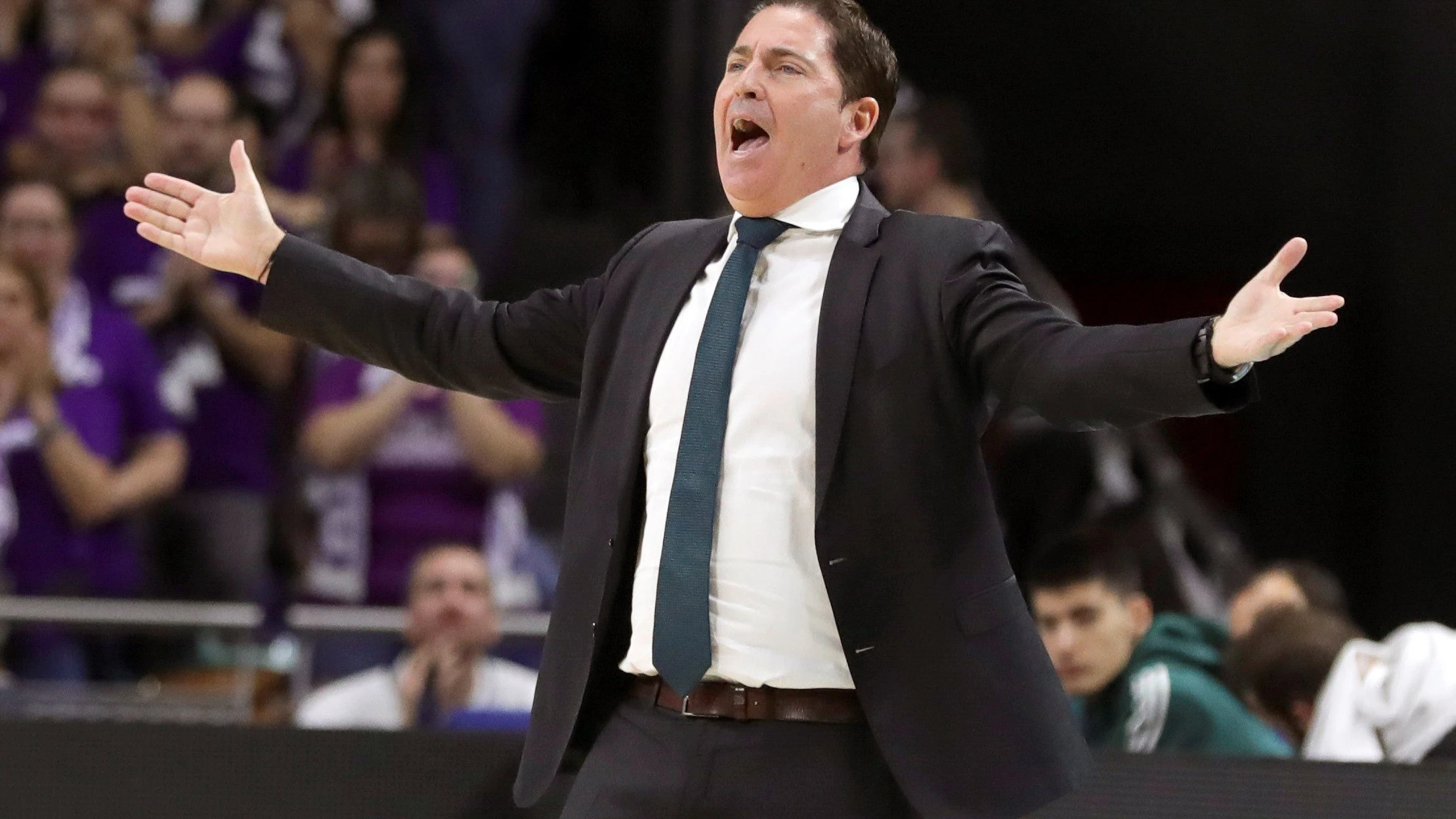 Xavi Pascual, durante el partido contra el Real Madrid de Euroliga