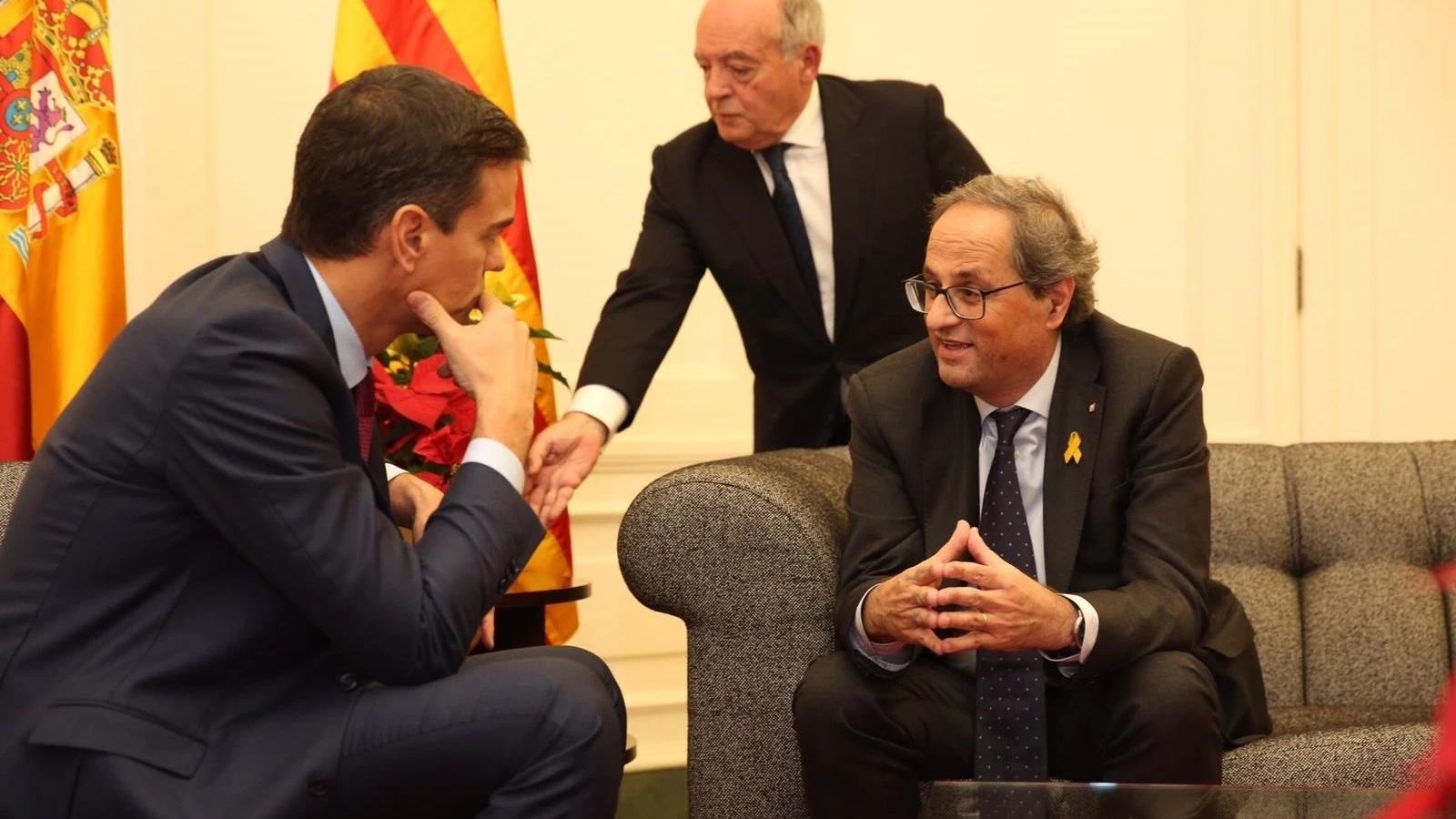 El presidente del Gobierno, Pedro Sánchez, y el presidente de la Generalitat, Quim Torra