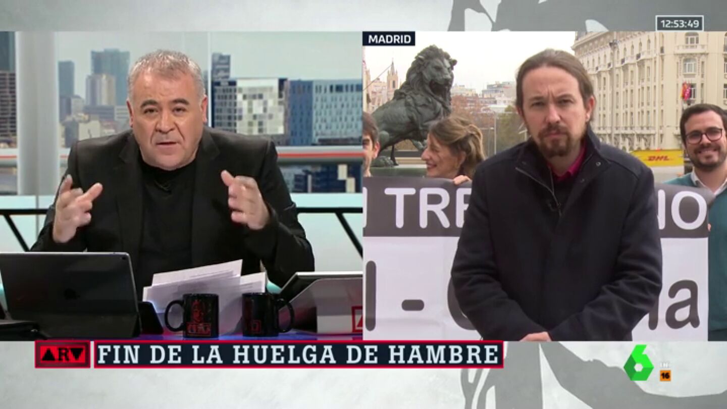 Pablo Iglesias: "Es vergonzoso que Zaplana vuelva a la c&aacute;rcel con leucemia, pero esta empat&iacute;a debemos tenerla tambi&eacute;n con los pol&iacute;ticos catalanes presos"