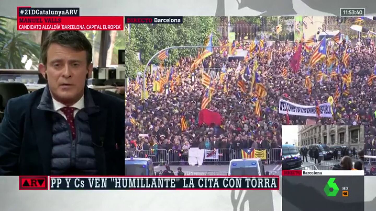 La cr&iacute;tica de Valls a la reuni&oacute;n entre S&aacute;nchez y Torra: "El di&aacute;logo deber&iacute;a empezar entre constitucionalistas"