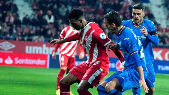 Momento del partido entre el Girona y el Getafe Momento del partido entre el Girona y el Getafe