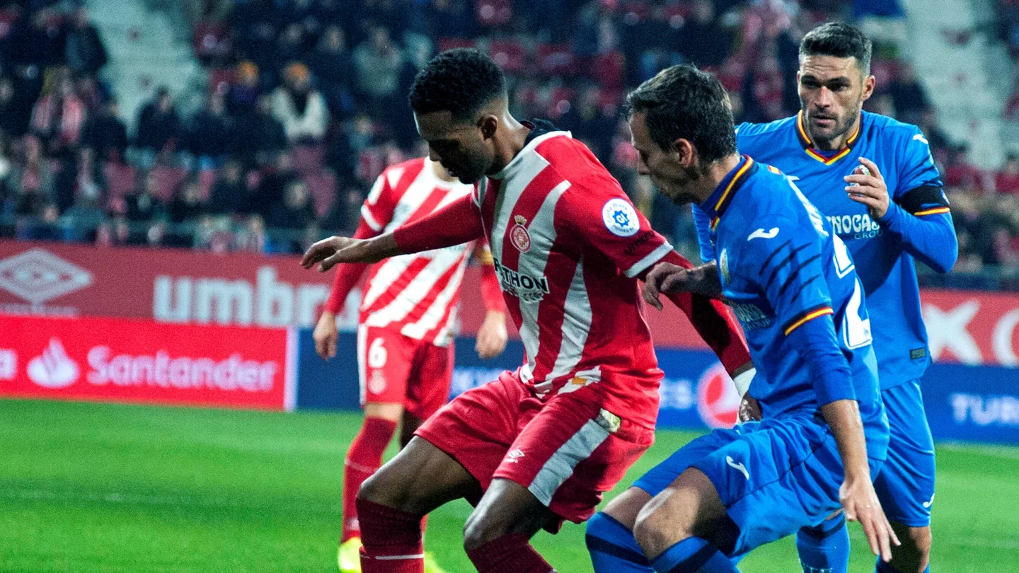 Momento del partido entre el Girona y el Getafe Momento del partido entre el Girona y el Getafe