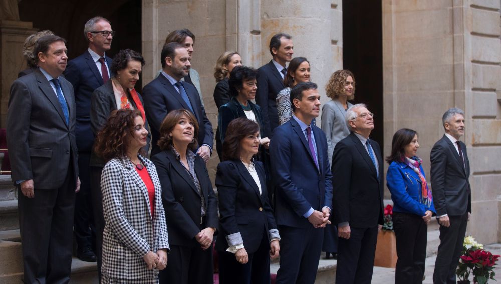 Foto de familia del Consejo de Ministros en Barcelona