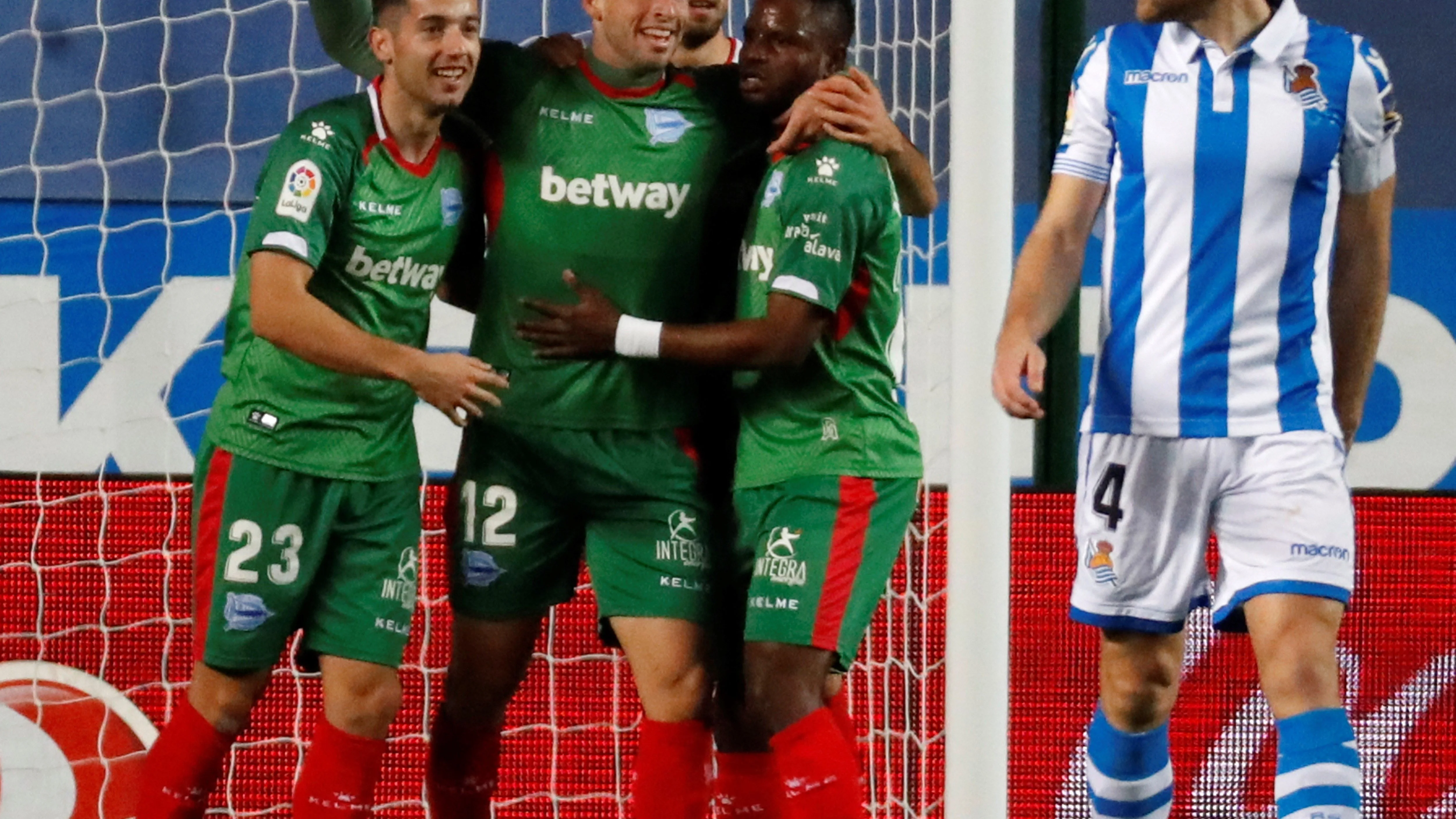 Calleri celebra su gol contra la Real Sociedad