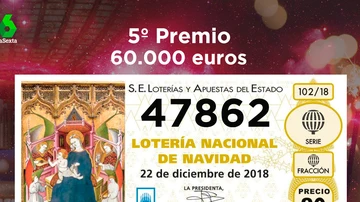 Primer quinto premio de la Lotería de Navidad 2018