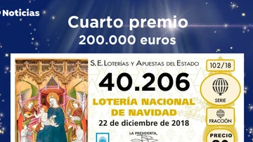 Unos de los cuartos premios de la Lotería de Navidad 2018 Unos de los cuartos premios de la Lotería de Navidad 2018