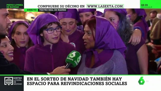 Reivindicación feminista en el sorteo de Navidad Reivindicación feminista en el sorteo de Navidad