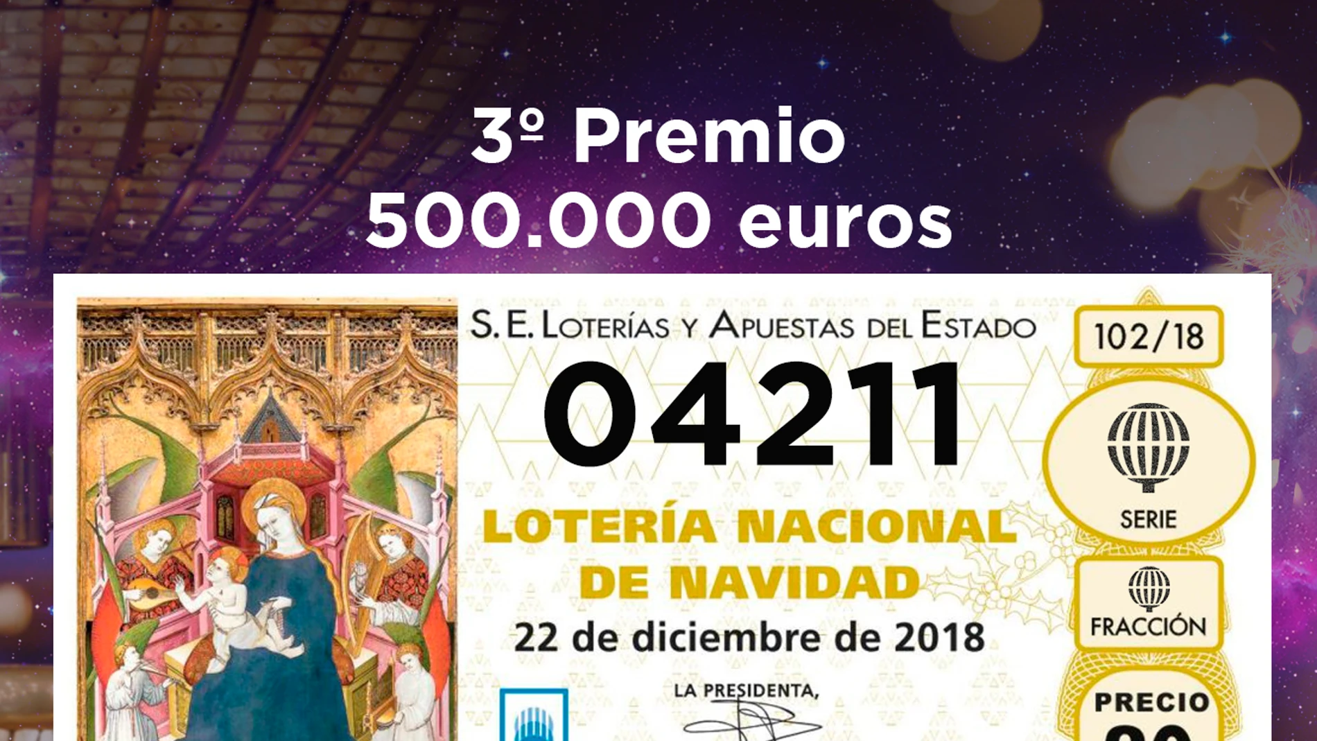 Tercer premio de la Lotería de Navidad 2018