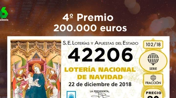 Primer cuarto premio de la Lotería de Navidad 2018