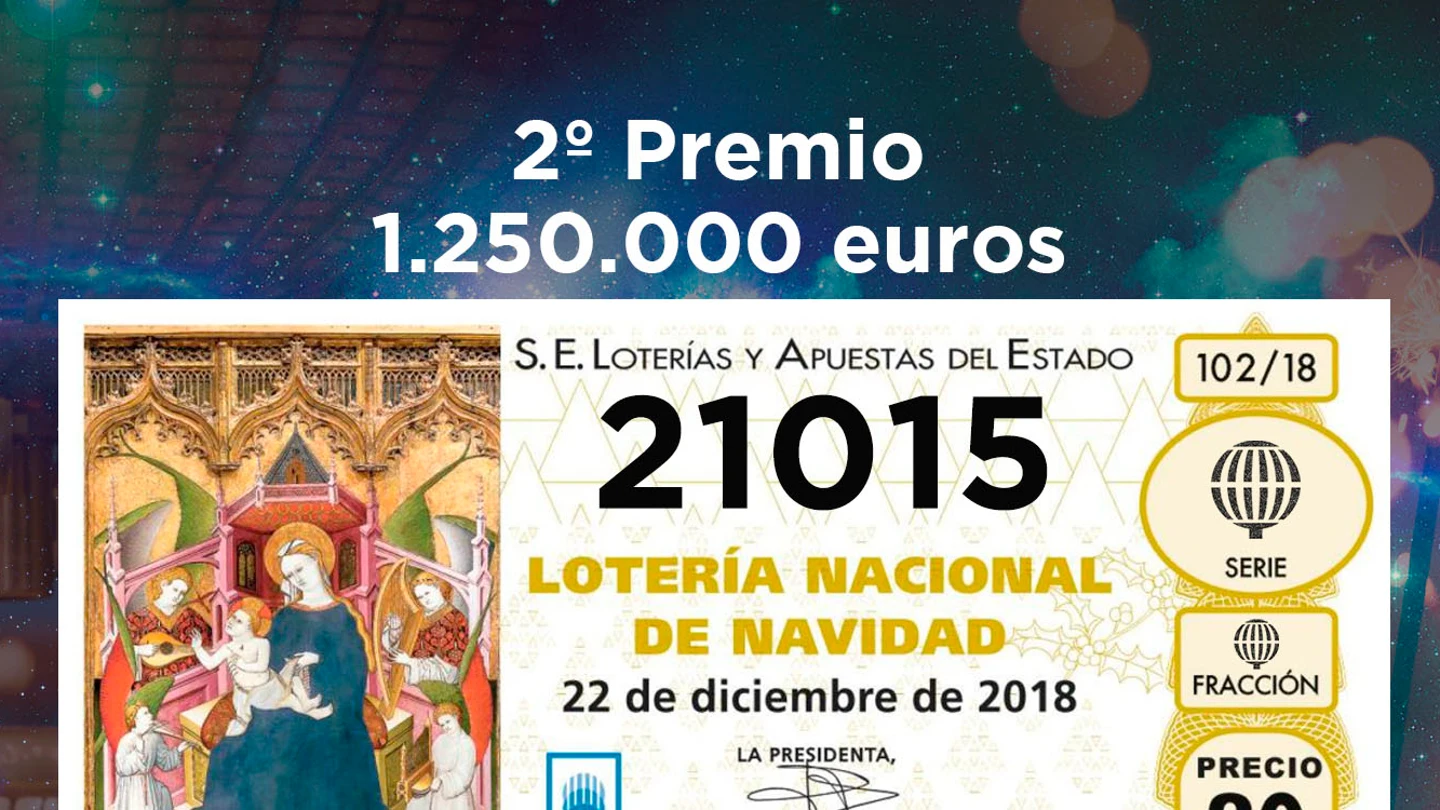 Segundo premio de la Lotería de Navidad 2018 Segundo premio de la Lotería de Navidad 2018