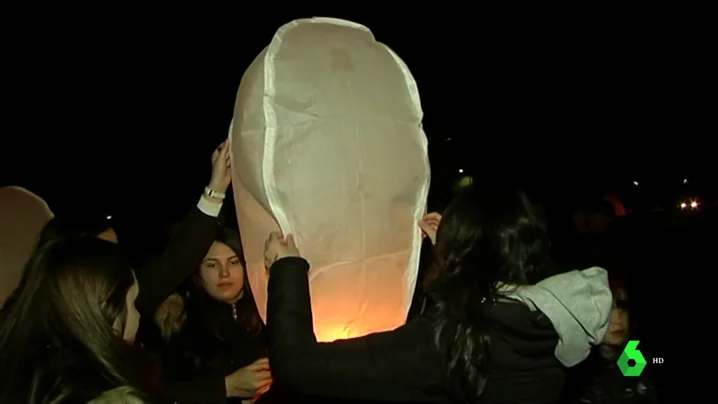 Suelta de farolillos en Ourense