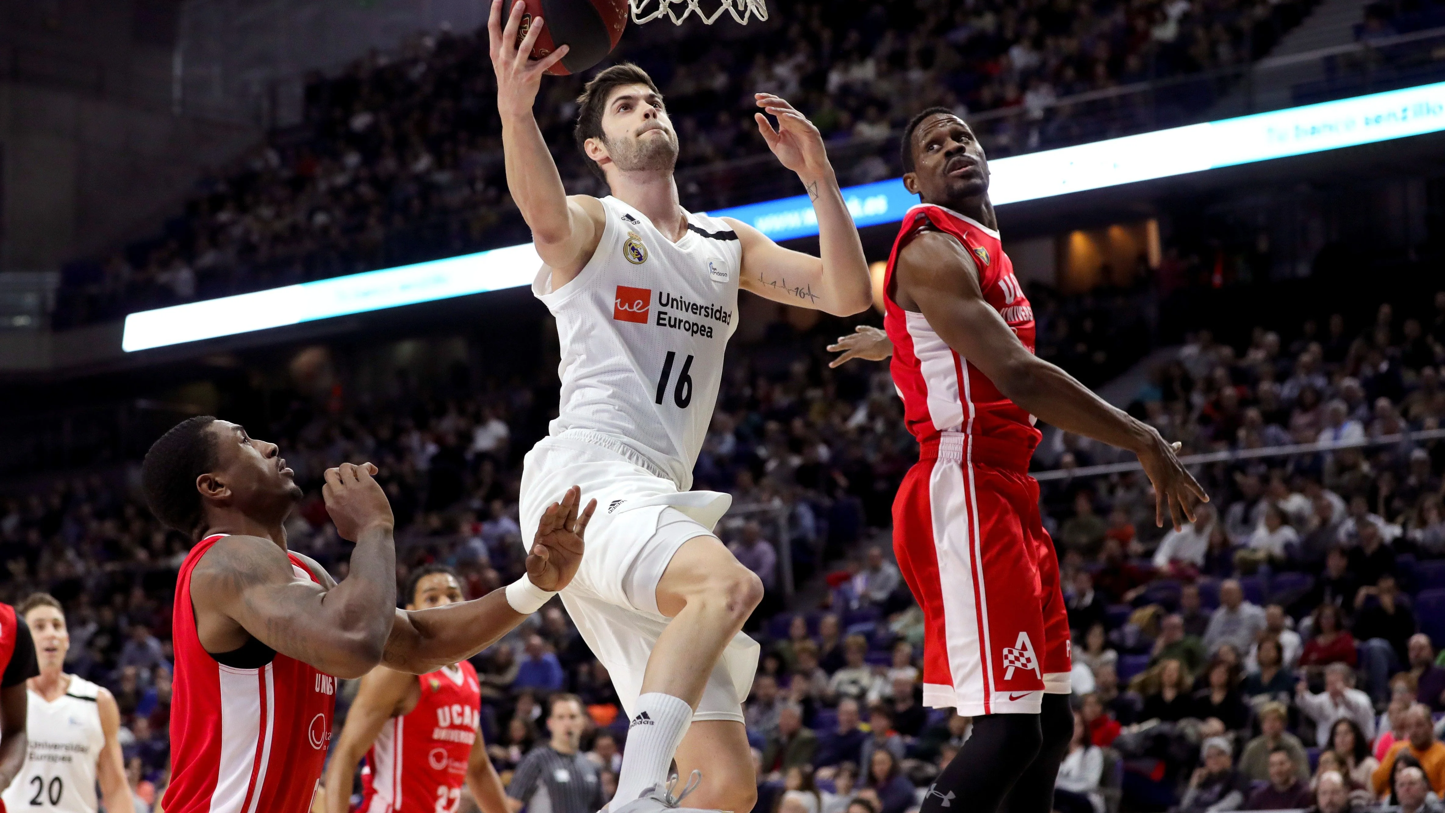 Santiago Yust, en el partido contra el UCAM Murcia