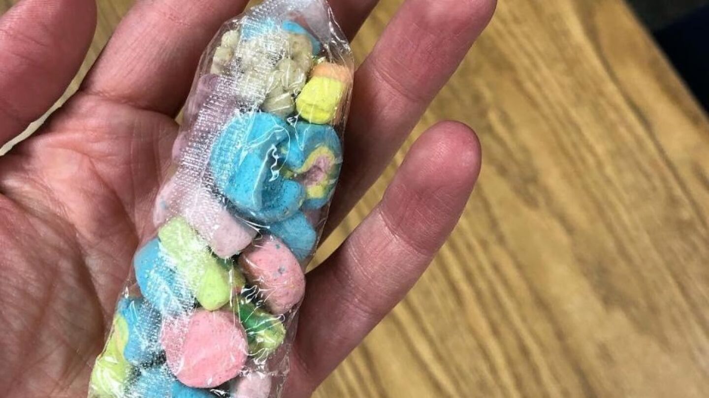 Imagen de las nubes de los cereales que una alumna le regal&oacute; a su profesora por Navidad