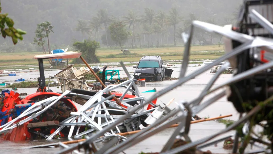 Imagen de una zona azotada por el tsunami de Indonesia