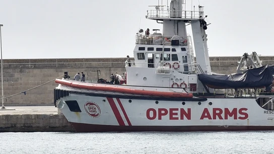 Vista del barco de la Organización de Salvamento Open Arms. Vista del barco de la Organización de Salvamento Open Arms.