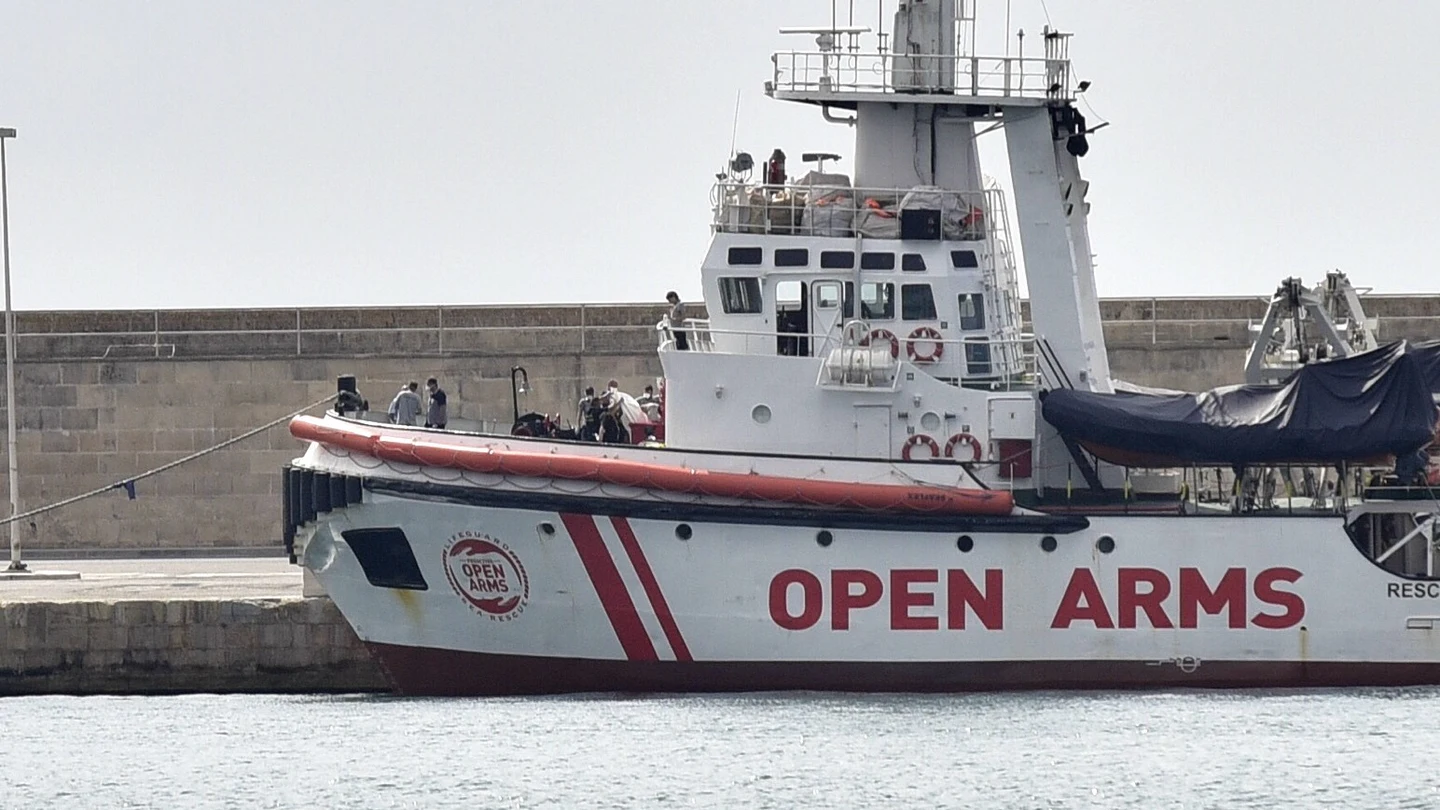 Vista del barco de la Organización de Salvamento Open Arms. Vista del barco de la Organización de Salvamento Open Arms.