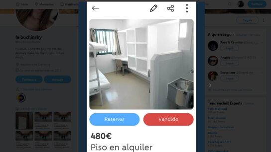Anuncio de alquiler de una celda