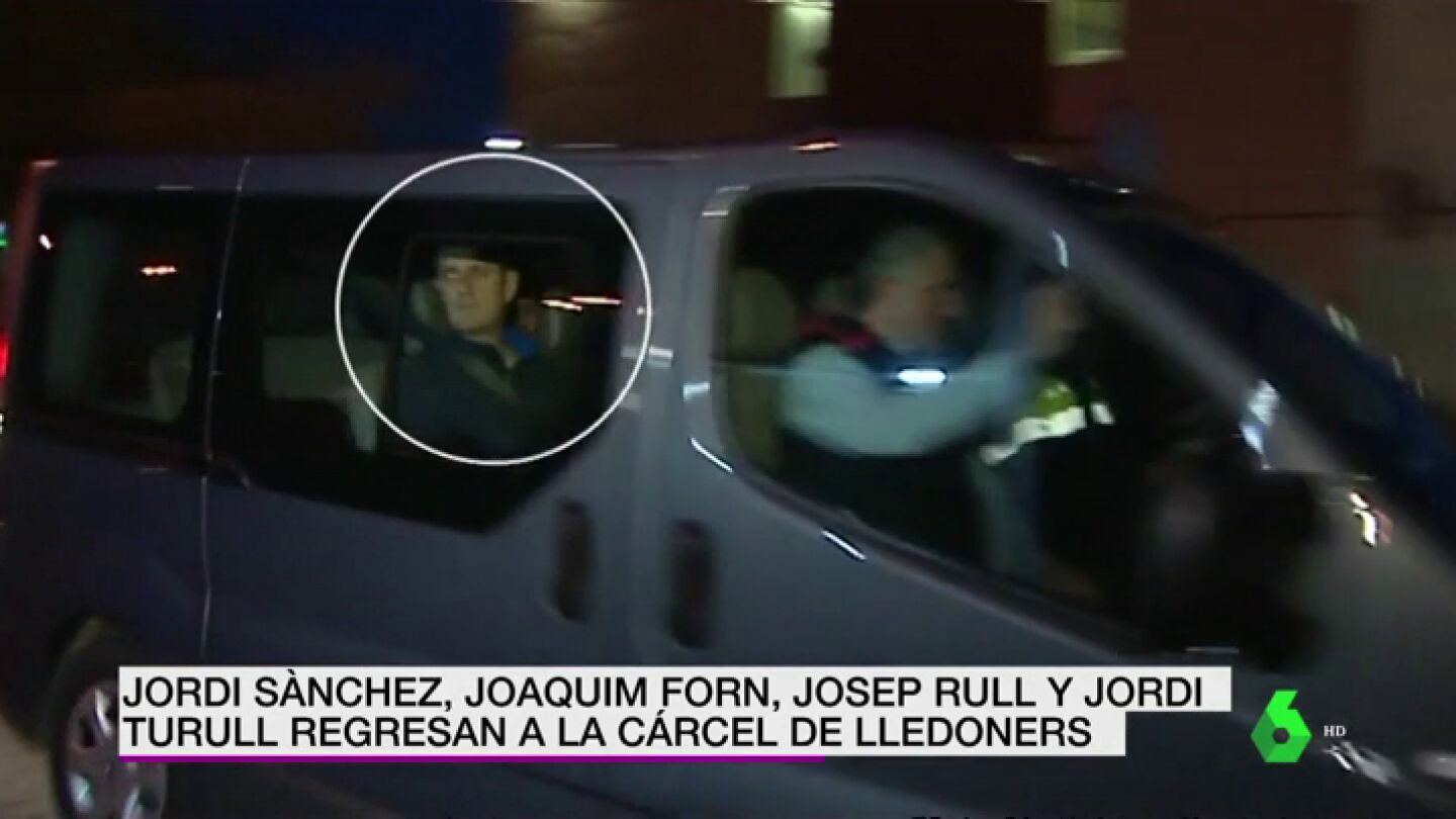 Jordi S&agrave;nchez, Joaquim Forn, Josep Rull y Jordi Turull regresan a la c&aacute;rcel de Lledoners