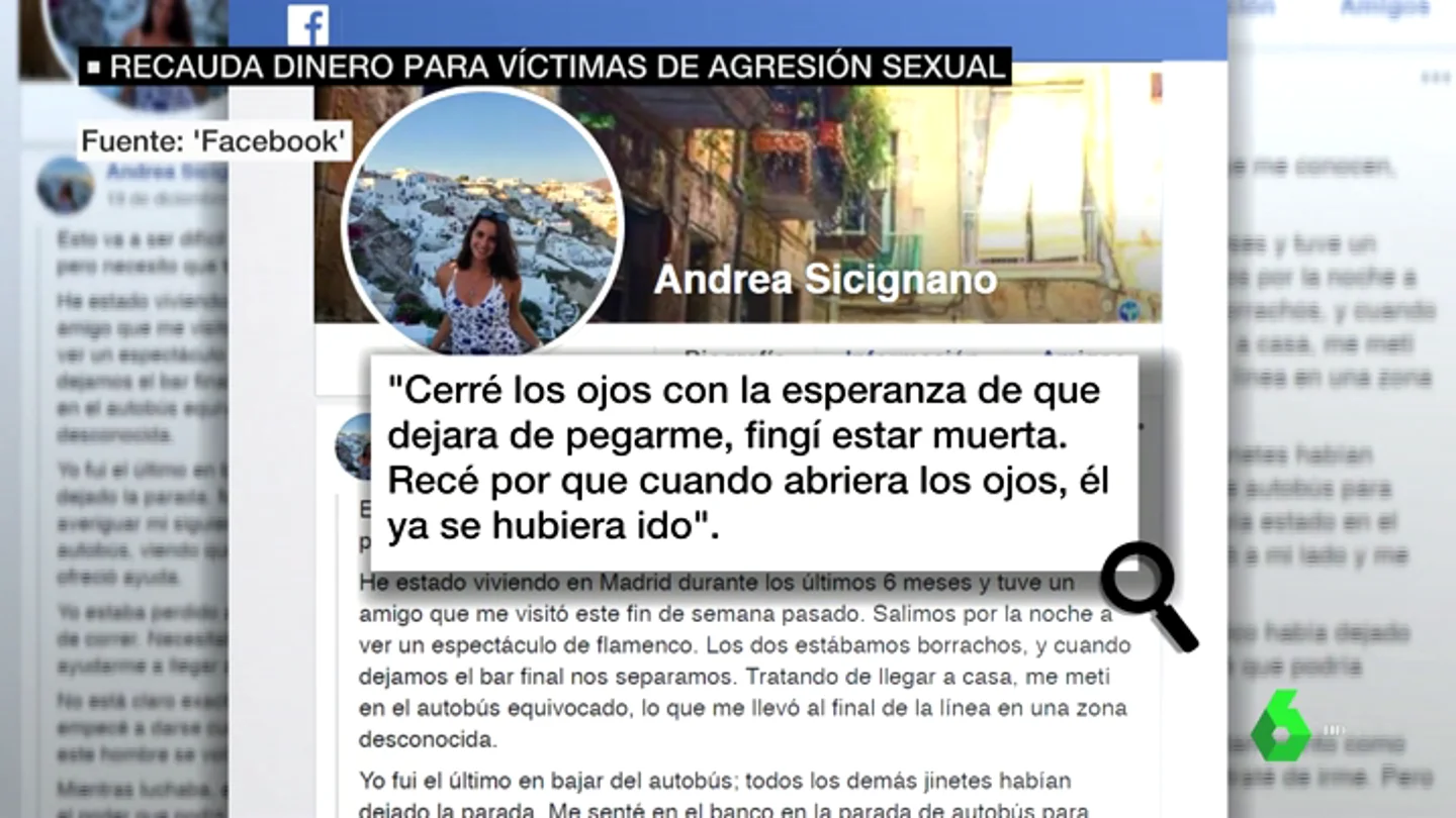 Andrea, la joven estadounidense violada en Aluche, recauda más de 4.000 dólares para víctimas de la violencia machista Andrea, la joven estadounidense violada en Aluche, recauda más de 4.000 dólares para víctimas de la violencia machista