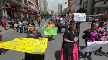 Manifestación en contra de los delitos de odio en Bolivia