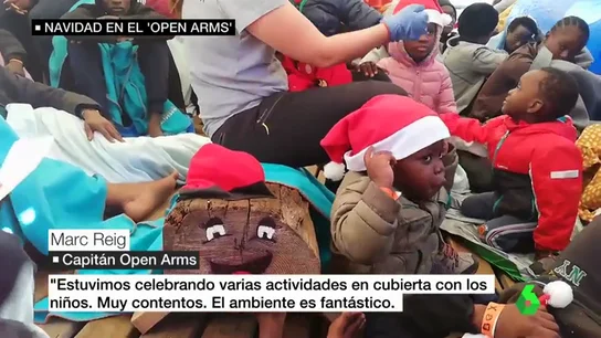 Migrantes a bordo del Open Arms Migrantes a bordo del Open Arms
