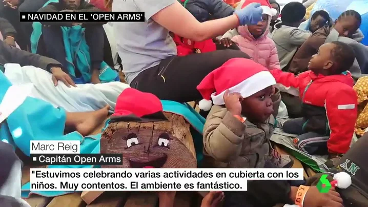 Migrantes a bordo del Open Arms