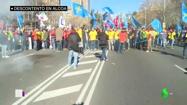 Manifestación de los trabajadores de Alcoa