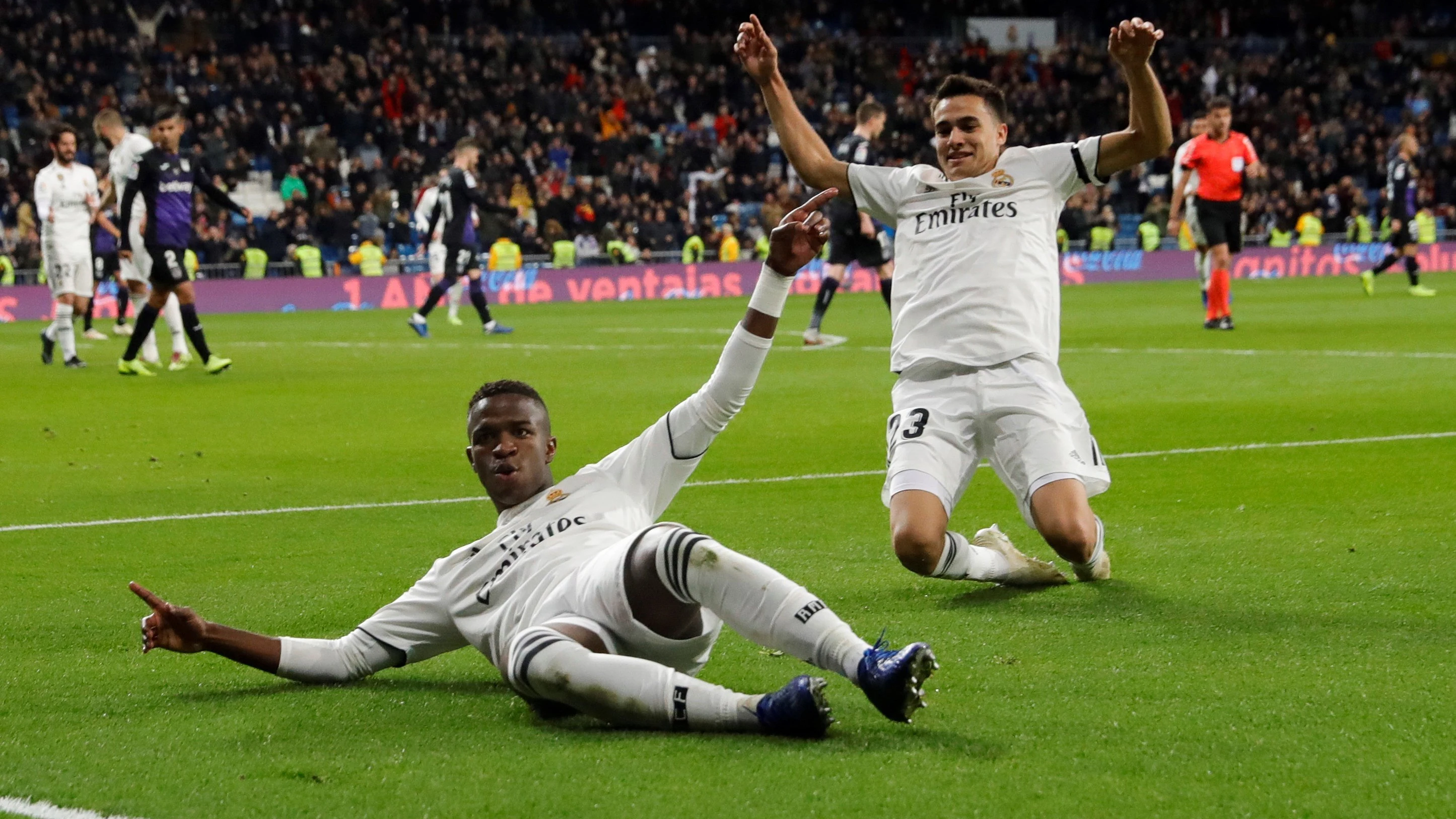 Vinicius celebra su gol ante el Leganés