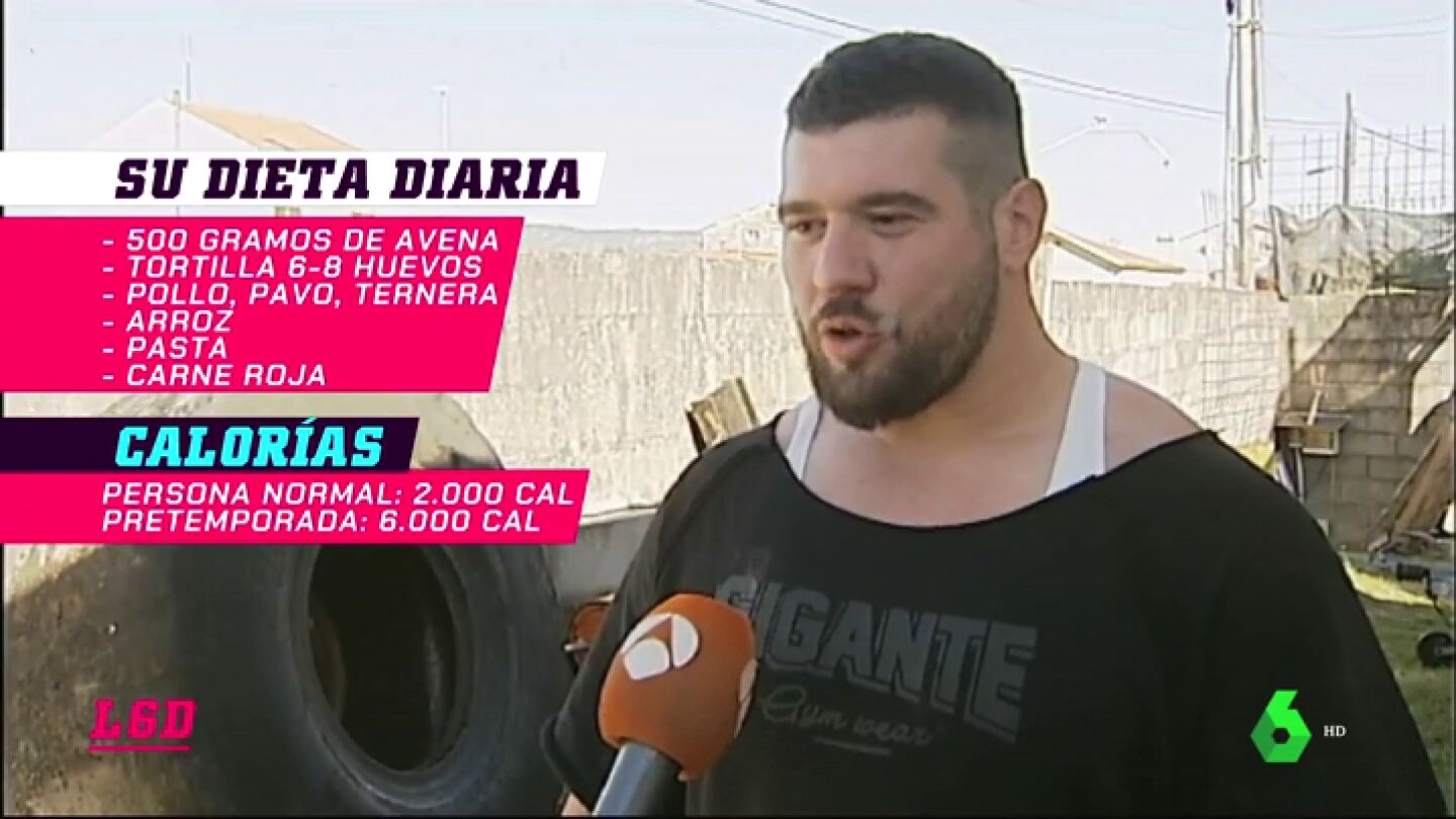 La dieta de Roberto Rodr&iacute;guez, el hombre m&aacute;s fuerte de Espa&ntilde;a: "Tortillas de ocho huevos, pizzas, carne roja..."