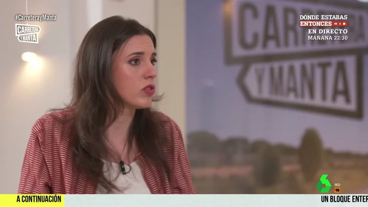 Irene Montero: "PP y Ciudadanos están caminando hacia la extrema derecha, quieren que España vuelva a otro siglo"